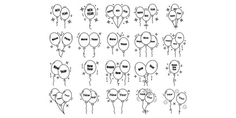 New Year Balloon Icon