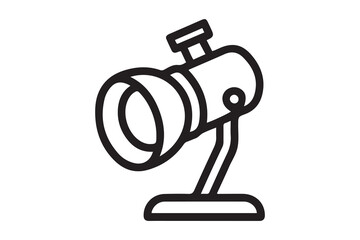 searchlight. Element of job lighting icon for mobile concept and web apps. one line Icon drawing with white background