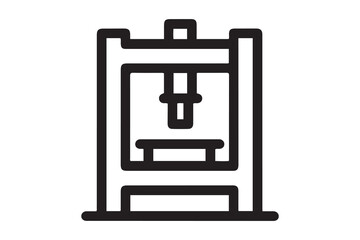 power press icon. Element of production icon for mobile concept and web apps. one line Icon drawing with white background