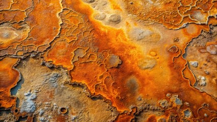 Abstract Textured Surface of Oxidized Minerals with Irregular Patterns and Varied Hues