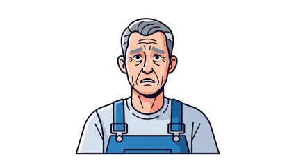 Portrait of a concerned elderly man with a sorrowful and worried facial expression