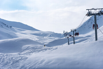Winter panorama of Gudauri ski resort, Georgia