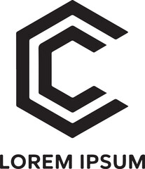 Geometric letter c logo design isolated on white background for company identity