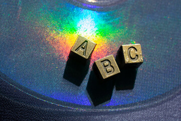 ABC Word text on wooden cube blocks