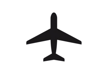 A black airplane is shown in the image