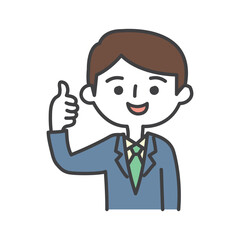 いいね！ポーズのビジネスマン
