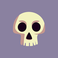 Cartoon Skull Illustration on Purple Background