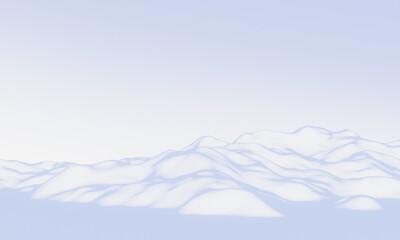 Snowy mountain landscape. Snow terrain