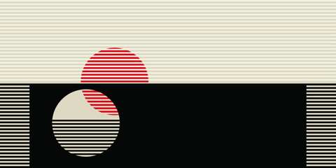Minimal geometric striped composition with empty copy space for modern banner, brochure or book cover.