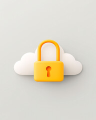 Cloud Security: A visual representation of cloud security with a secure lock, symbolizing protection of data and information in cloud storage. 