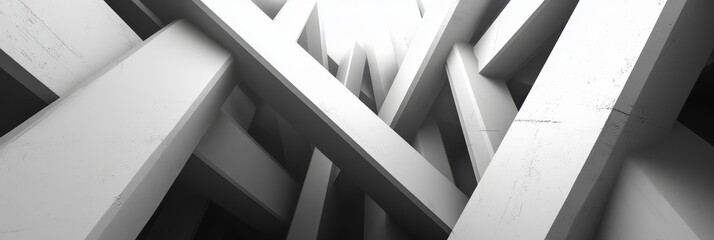 Geometric Abstract Design of Modern Building Ceiling with Light Intersections and Textured Patterns