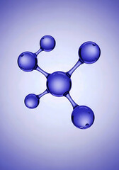 Abstract representation of a molecular structure with blue spheres and bonds