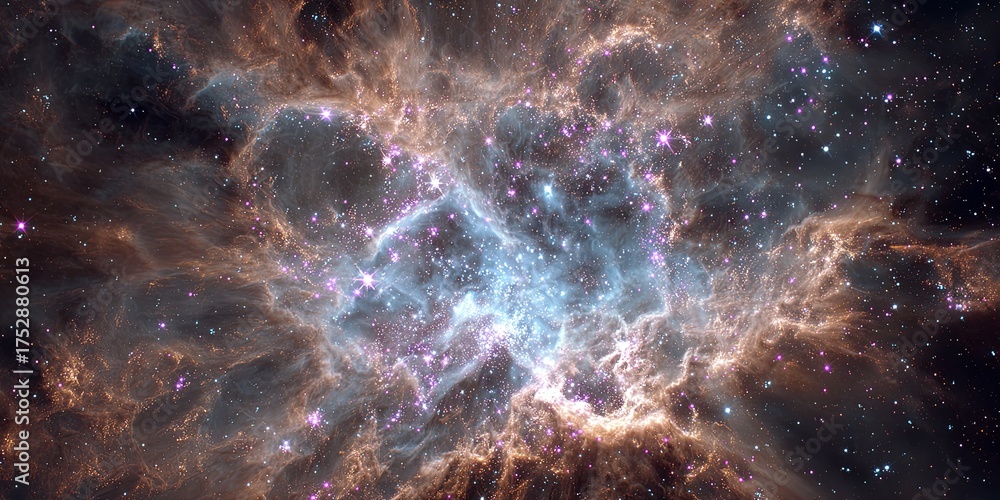 Wall mural cosmic explosion of light and color in vast universe capturing the essence of deep space exploration
