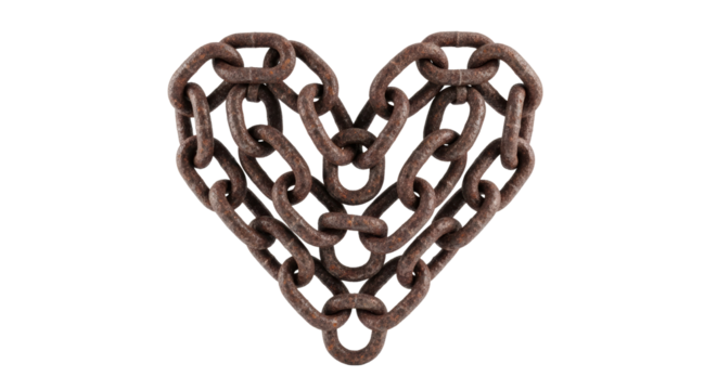 Express your strength through love with this heart shaped chain, a symbol of resilience and unbreakable bonds, perfect for valentines projects
