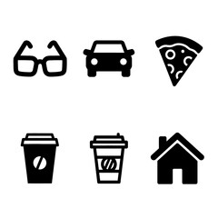 life style icon set pack
