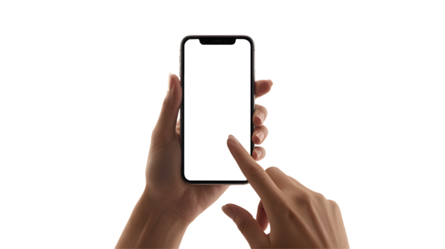 Woman's hand interacting with smartphone screen for modern communication