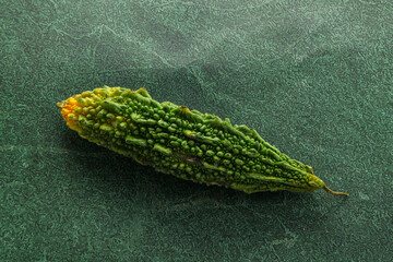 Raw green exotic tropical bitter melon