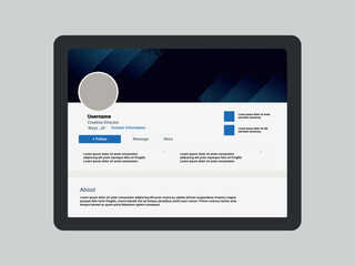 Linkedin flat design mockup template, profile page mockup presentation