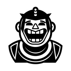 funny meme face futuristic robot style vector art character illustration