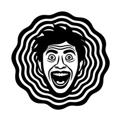 funny meme face surreal psychedelic style vector illustration