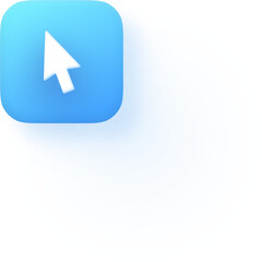 Soft 3D Blue Cursor Icon