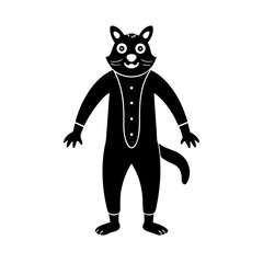 vector illustration of a black cat