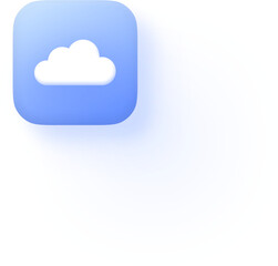 Soft 3D Blue Cloud Storage Icon
