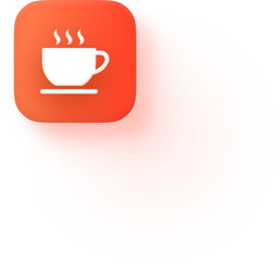 Soft 3D Red Coffee Cup Icon
