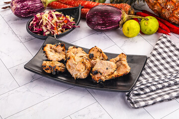 Afgani chicken kebab with white marinade