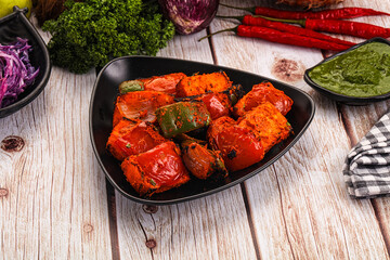 Indian cuisine - spicy chili paneer