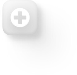 Soft 3D White Add Plus Icon