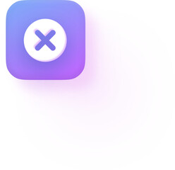 Obraz premium Soft 3D Purple Close Cancel Icon