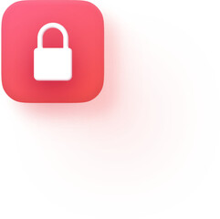 Soft 3D Red Lock Security Icon
