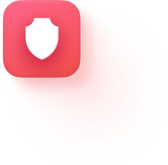 Soft 3D Red Shield Protection Icon