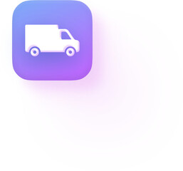 Soft 3D Purple Delivery Van Icon