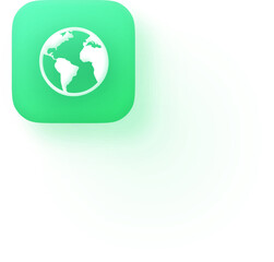 Soft 3D Green Earth Globe Icon