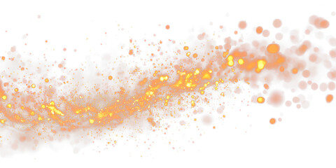 fire glowing particles flying blurred in air isolated on white or transparent png