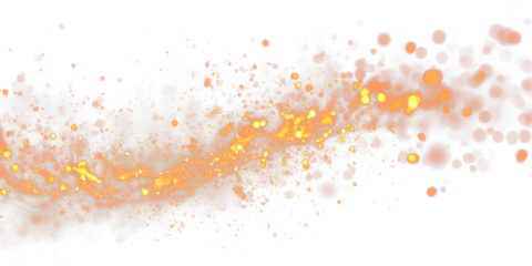 fire glowing particles flying blurred in air isolated on white or transparent png