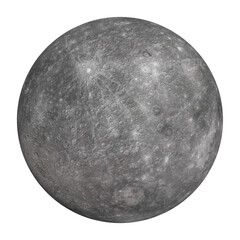 planet mercury isolated on transparent background 3d rendering illustration