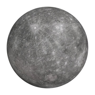 planet mercury isolated on transparent background 3d rendering illustration