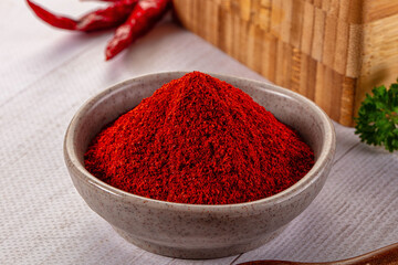 Red dry chili pepper paprika powder