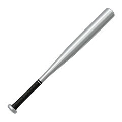 A metallic, cylindrical sporting equipment, with a textured grip, rests on a black background