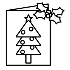 holiday card line icon