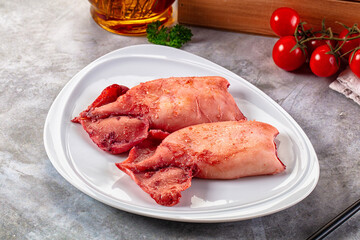 Delicous roasted calamari with protein