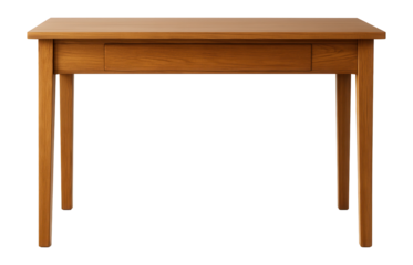 A timeless wooden writing desk with four sturdy legs and a sleek oak finish.