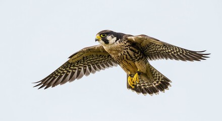 Fierce Bird of Prey with Spread Wings Flying in Clear Sky