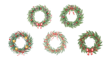 Set of Wreath in water color style