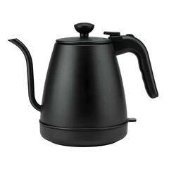 Sleek, matte black electric gooseneck kettle with a long spout and comfortable handle