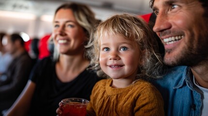 Fototapeta premium Family enjoying flight together.