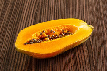 Ripe sweet papaya fruit slice